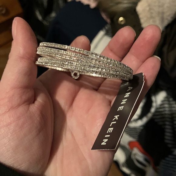 Anne Klein Multi-Row Rhinestone Flex Bracelet - Picture 3 of 4